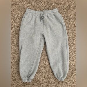 Quince 100% Organic Cotton Heavyweight Cropped Jogger Sweatpants Gray Large